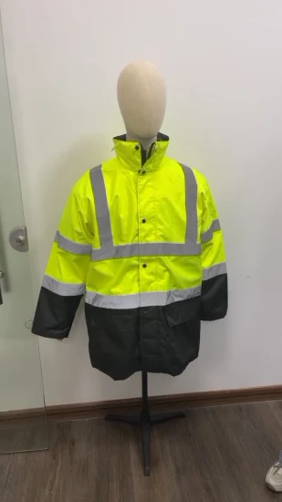 Hi Viz 反射ジャケット高視認性防水道路安全服 2 で 1 取り外し可能な袖作業服ジャケット